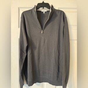 Peter Millar Men's Gray Zip-Up Sweater